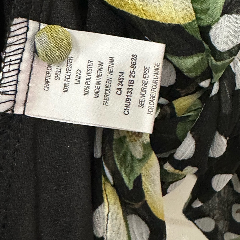 Haver & Blair Tie Front Ruffle Sleeve Lemon Floral Blouse Small NWT - Picture 9 of 11